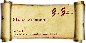 Glasz Zsombor névjegykártya